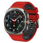 For Samsung Galaxy Watch Ultra 47mm Two Color Silicone Breathable Watch Band(Red Black)