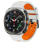 For Samsung Galaxy Watch Ultra 47mm Two Color Silicone Breathable Watch Band(Fog Gray Orange)