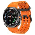 For Samsung Galaxy Watch Ultra 47mm Dual Buckle Colorful Dots Silicone Watch Band(Orange)