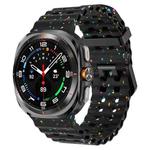 For Samsung Galaxy Watch Ultra 47mm Dual Buckle Colorful Dots Silicone Watch Band(Black)