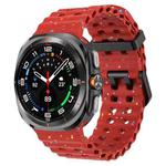 For Samsung Galaxy Watch Ultra 47mm Dual Buckle Colorful Dots Silicone Watch Band(Red)