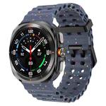 For Samsung Galaxy Watch Ultra 47mm Dual Buckle Colorful Dots Silicone Watch Band(Blue Gray)
