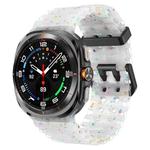 For Samsung Galaxy Watch Ultra 47mm Dual Buckle Colorful Dots Silicone Watch Band(Transparent)