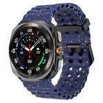 For Samsung Galaxy Watch Ultra 47mm Dual Buckle Colorful Dots Silicone Watch Band(Midnight Blue)