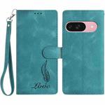 For Google Pixel 10 Skin Feel Embossed Feather Leather Phone Case(Green)