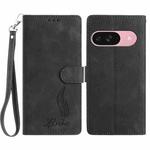 For Google Pixel 10 Skin Feel Embossed Feather Leather Phone Case(Black)