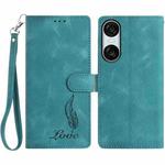 For Sony Xperia 10 VI Skin Feel Embossed Feather Leather Phone Case(Green)