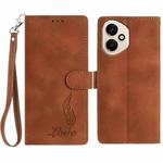 For Honor 400 Global 156.5mm Skin Feel Embossed Feather Leather Phone Case(Brown)