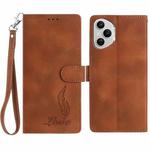 For Honor 400 Pro Global 160.8mm Skin Feel Embossed Feather Leather Phone Case(Brown)