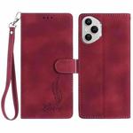 For Honor 400 Pro Global 160.8mm Skin Feel Embossed Feather Leather Phone Case(Red)