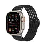 For Apple Watch 46mm / 49mm / 45mm / 44mm Breathable Nylon Fish Line Weaving Watch Band(Black)
