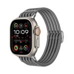 For Apple Watch 46mm / 49mm / 45mm / 44mm Breathable Nylon Fish Line Weaving Watch Band(Grey)