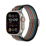 For Apple Watch 46mm / 49mm / 45mm / 44mm Breathable Nylon Fish Line Weaving Watch Band(Rainbow)