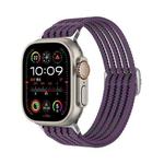 For Apple Watch 46mm / 49mm / 45mm / 44mm Breathable Nylon Fish Line Weaving Watch Band(Purple)