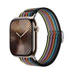 For Apple Watch 42mm / 41mm / 40mm / 38mm Breathable Nylon Fish Line Weaving Watch Band(Rainbow)