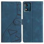 For Motorola Moto E13 Triangles Embossed Leather Phone Case(Blue)