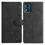 For Motorola Moto E13 Triangles Embossed Leather Phone Case(Black)