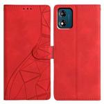 For Motorola Moto E13 Triangles Embossed Leather Phone Case(Red)