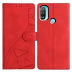 For Motorola Moto E20 / E30 / E40 Triangles Embossed Leather Phone Case(Red)
