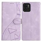 For Motorola Edge 40 Triangles Embossed Leather Phone Case(Purple)