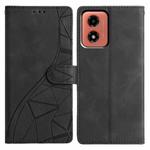 For Motorola Moto G04 / G24 Triangles Embossed Leather Phone Case(Black)