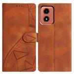 For Motorola Moto G04 / G24 Triangles Embossed Leather Phone Case(Brown)