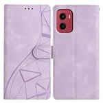 For Motorola Moto G05 Triangles Embossed Leather Phone Case(Purple)