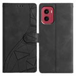 For Motorola Moto G05 Triangles Embossed Leather Phone Case(Black)