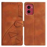 For Motorola Moto G05 Triangles Embossed Leather Phone Case(Brown)