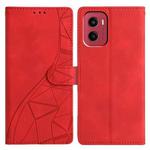 For Motorola Moto G05 Triangles Embossed Leather Phone Case(Red)