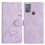 For Motorola Moto G10 / G30 Triangles Embossed Leather Phone Case(Purple)