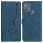 For Motorola Moto G10 / G30 Triangles Embossed Leather Phone Case(Blue)