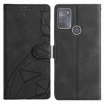 For Motorola Moto G10 / G30 Triangles Embossed Leather Phone Case(Black)