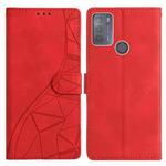 For Motorola Moto G10 / G30 Triangles Embossed Leather Phone Case(Red)