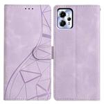 For Motorola Moto G13 / G23 Triangles Embossed Leather Phone Case(Purple)