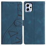 For Motorola Moto G13 / G23 Triangles Embossed Leather Phone Case(Blue)