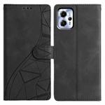 For Motorola Moto G13 / G23 Triangles Embossed Leather Phone Case(Black)