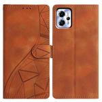 For Motorola Moto G13 / G23 Triangles Embossed Leather Phone Case(Brown)