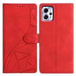 For Motorola Moto G13 / G23 Triangles Embossed Leather Phone Case(Red)