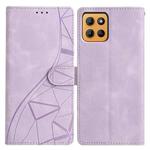 For Motorola Moto G15 Triangles Embossed Leather Phone Case(Purple)