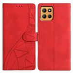 For Motorola Moto G15 Triangles Embossed Leather Phone Case(Red)