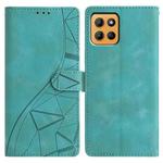 For Motorola Moto G15 Triangles Embossed Leather Phone Case(Green)