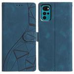For Motorola Moto G22 Triangles Embossed Leather Phone Case(Blue)