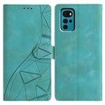 For Motorola Moto G22 Triangles Embossed Leather Phone Case(Green)