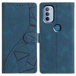 For Motorola Moto G31 / G41 Triangles Embossed Leather Phone Case(Blue)