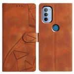 For Motorola Moto G31 / G41 Triangles Embossed Leather Phone Case(Brown)