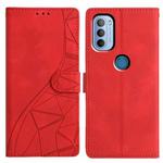 For Motorola Moto G31 / G41 Triangles Embossed Leather Phone Case(Red)