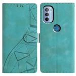 For Motorola Moto G31 / G41 Triangles Embossed Leather Phone Case(Green)