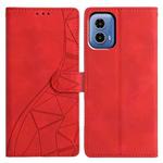 For Motorola Moto G34 Triangles Embossed Leather Phone Case(Red)