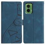 For Motorola Moto G35 Triangles Embossed Leather Phone Case(Blue)